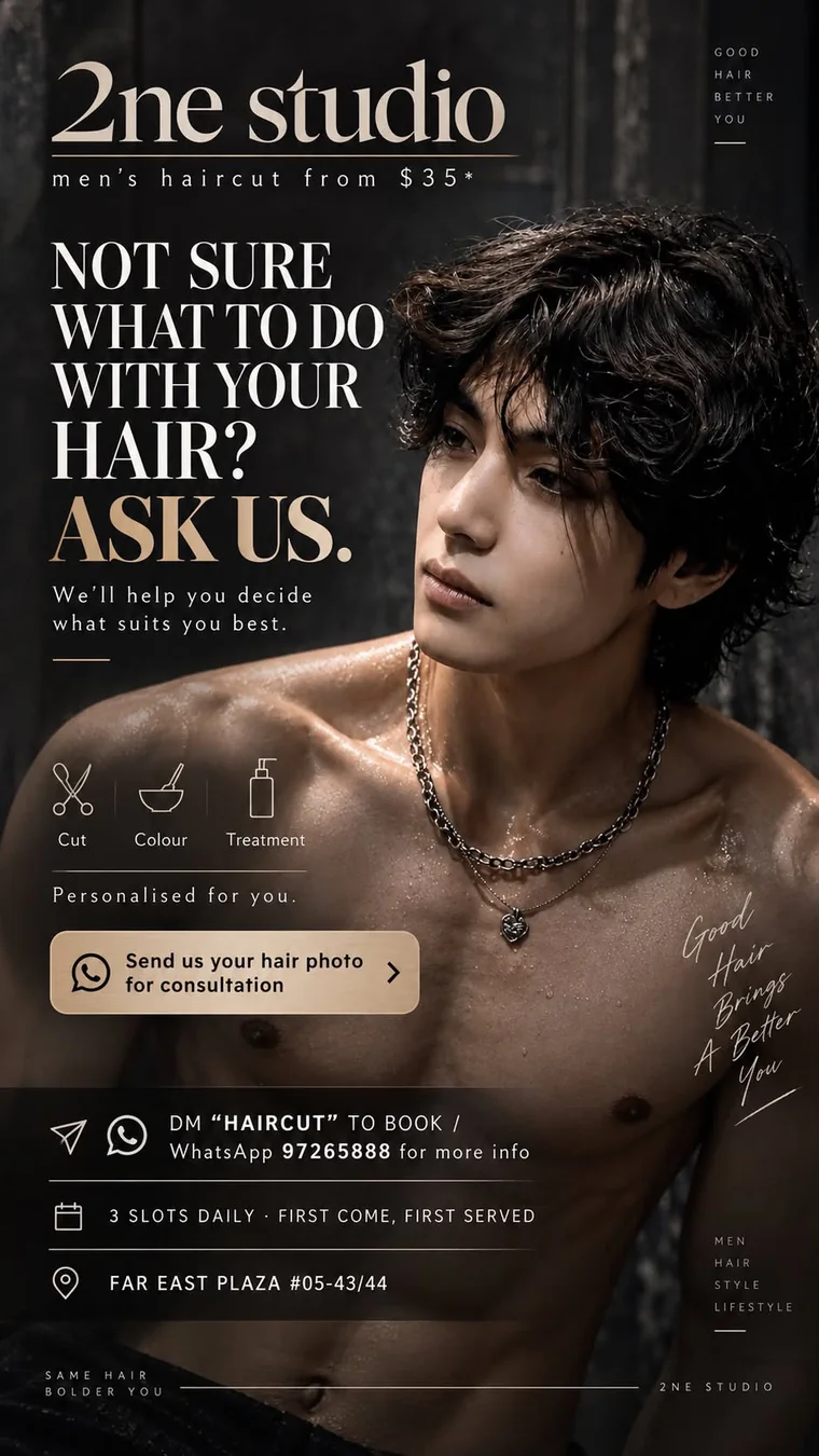 Men’s Haircut promotion by 2NE Studio